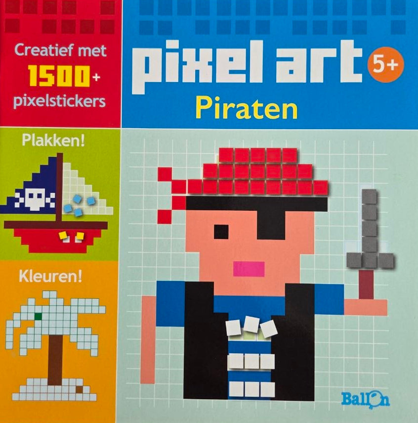 Stickerboek - Pixel Art - Piraten