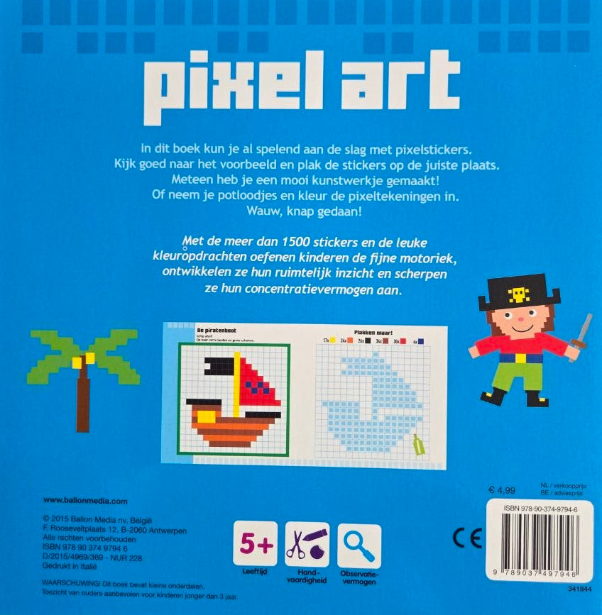Stickerboek - Pixel Art - Piraten