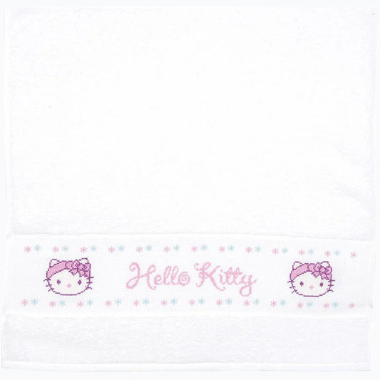 Kit de broderie - Kit de serviettes Hello Kitty dans la salle de bain - 50x100 cm