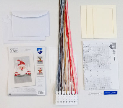 Greeting Card Embroidery Kit - Christmas Figures - Set of 3 (Vervaco)