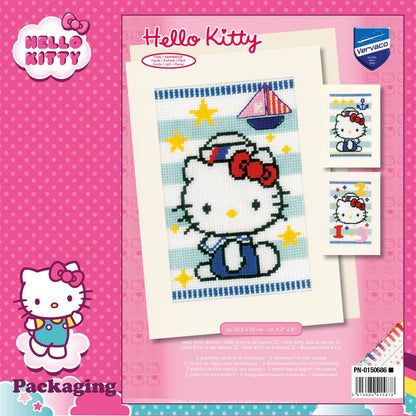 Kit de broderie pour cartes de vœux - Hello Kitty - Lot de 3 PN-0150686