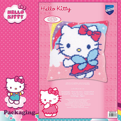 Cushion Embroidery Kit - Hello Kitty With Rainbow PN-0151118