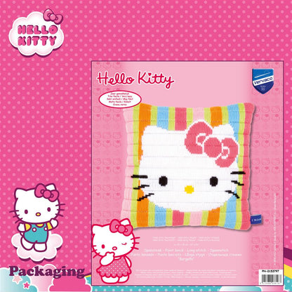 Kussen Borduurpakket - Spansteekkussen Hello Kitty Gestreept PN-0153797