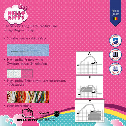 Kussen Borduurpakket - Spansteekkussen Hello Kitty Gestreept PN-0153797