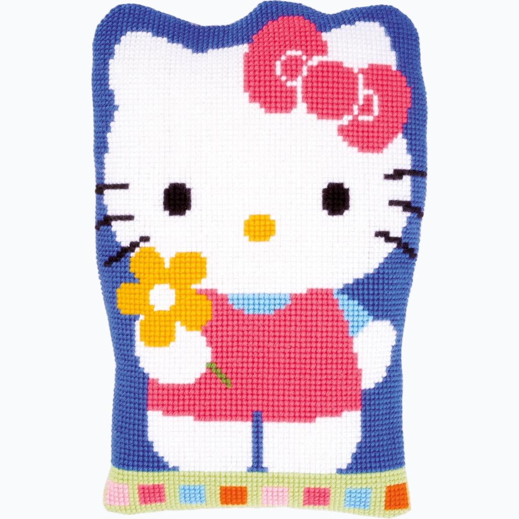 Kit de broderie pour coussin - Hello Kitty avec fleur PN-0153955