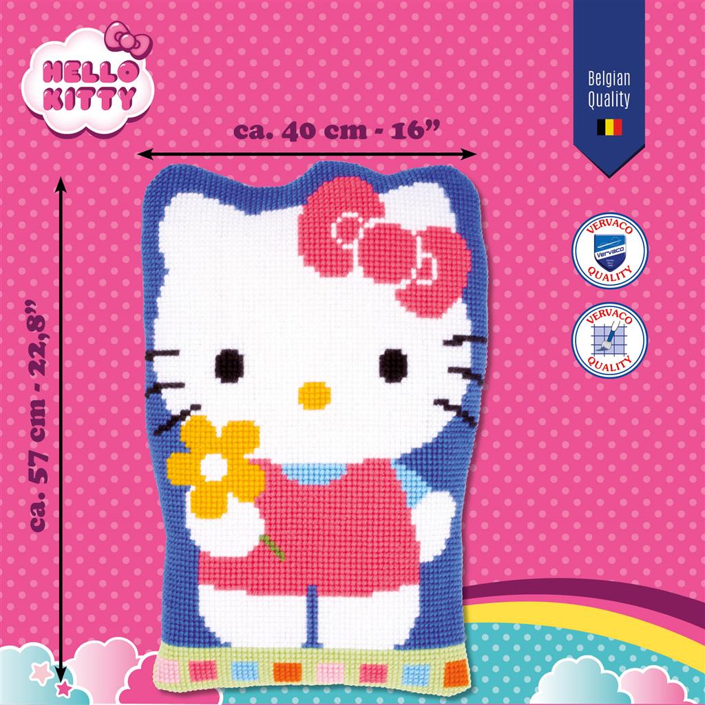 Kit de broderie pour coussin - Hello Kitty avec fleur PN-0153955