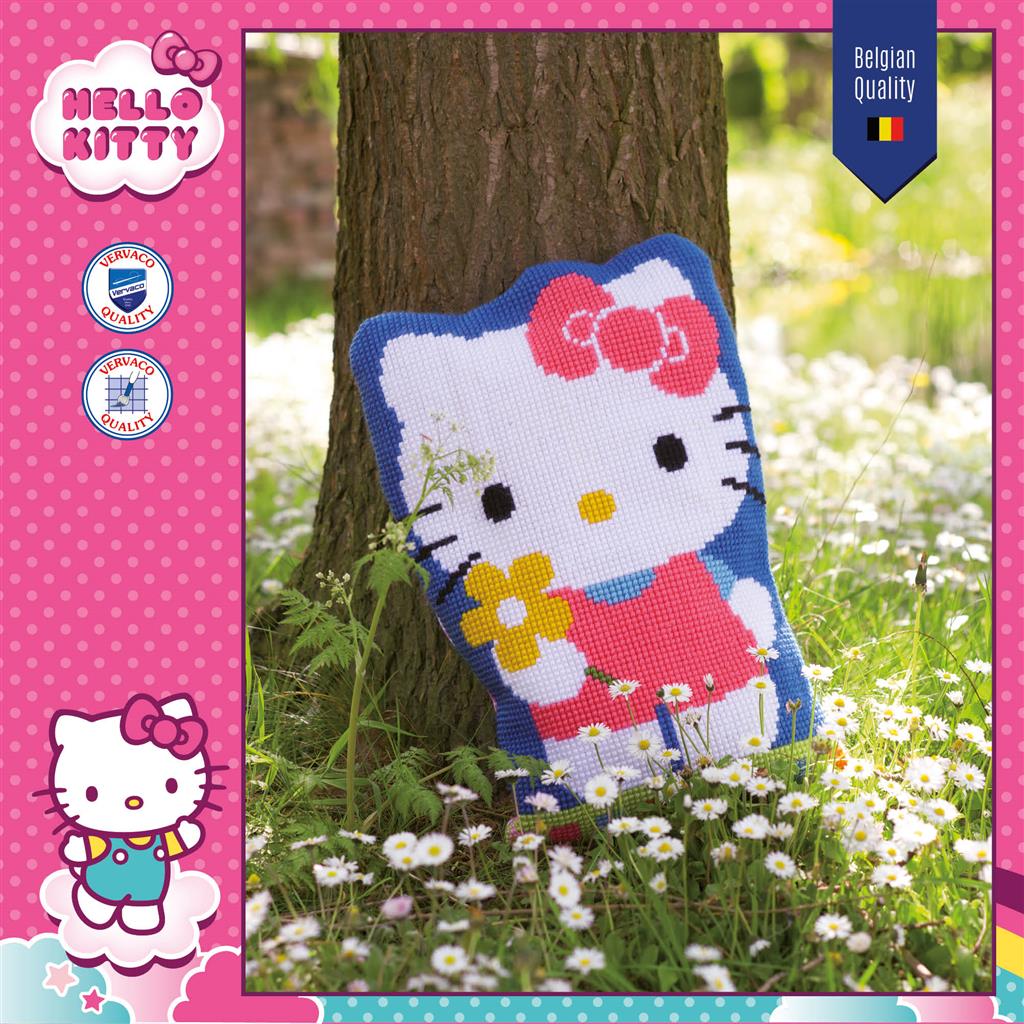 Kit de broderie pour coussin - Hello Kitty avec fleur PN-0153955