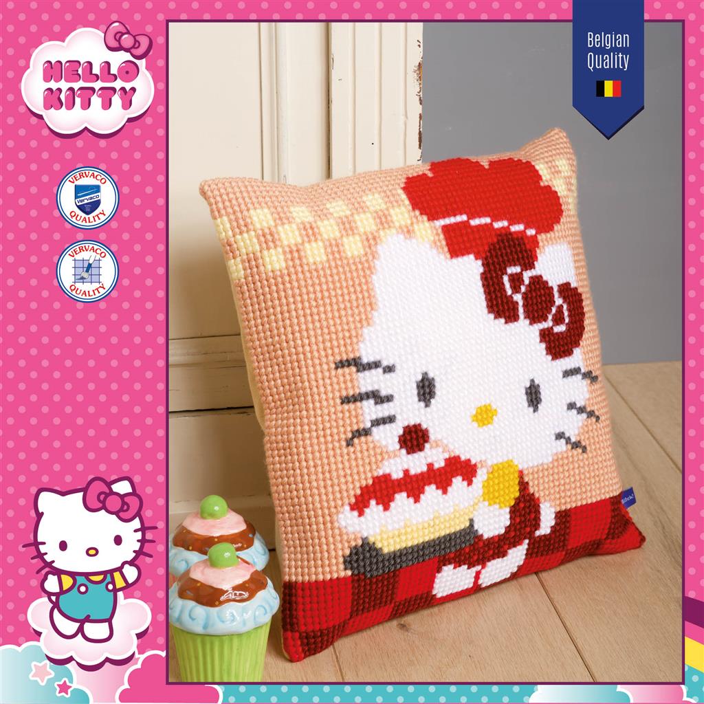 Kit de broderie pour coussin - Hello Kitty I Bake Cakes PN-0154559