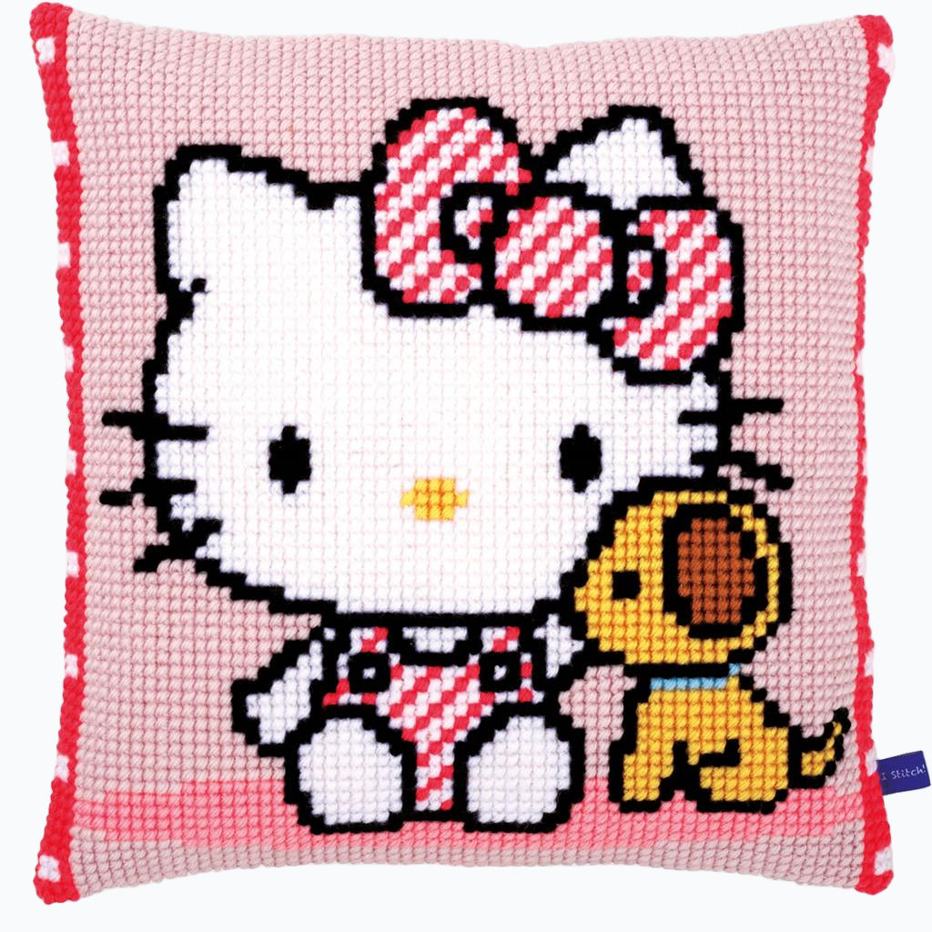 Kit de broderie pour coussin - Hello Kitty avec chien PN-0155877
