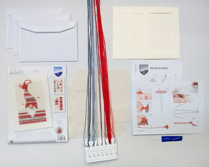 Wenskaart Borduurpakket - Kerstkabouters 1 - Set Van 3