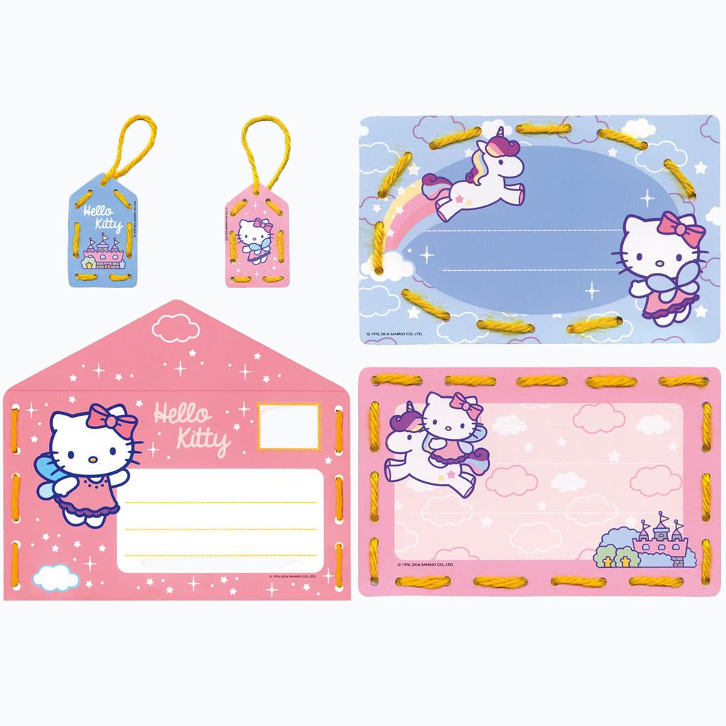Borduurkaart Kit Voor Kinderen - Hello Kitty Regenboog PN-0161848