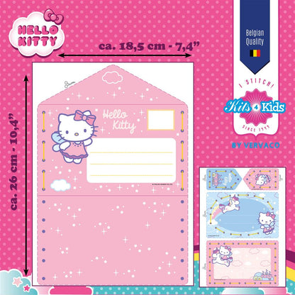 Borduurkaart Kit Voor Kinderen - Hello Kitty Regenboog PN-0161848