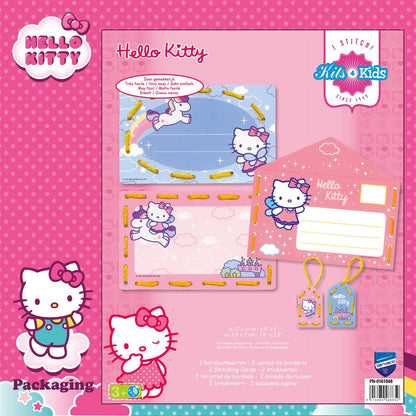 Borduurkaart Kit Voor Kinderen - Hello Kitty Regenboog PN-0161848