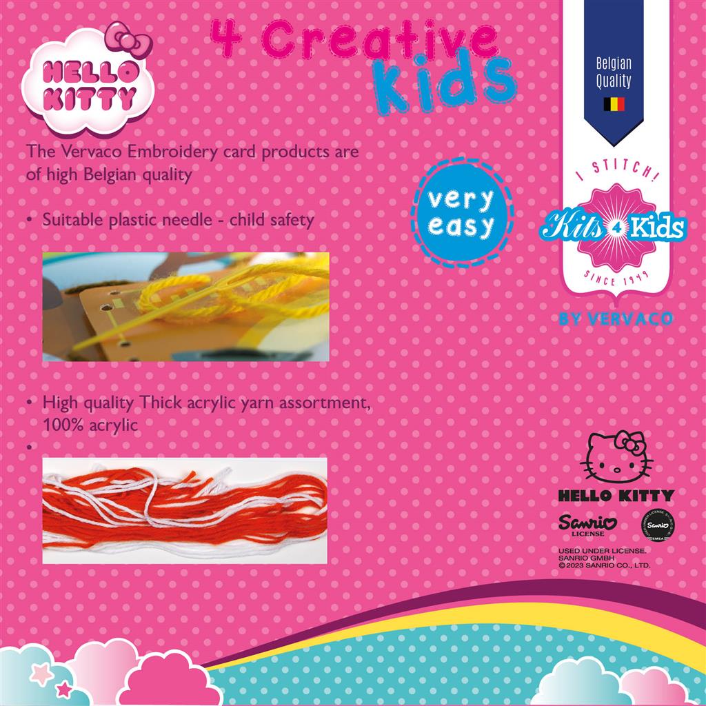 Borduurkaart Kit Voor Kinderen - Hello Kitty Regenboog PN-0161848