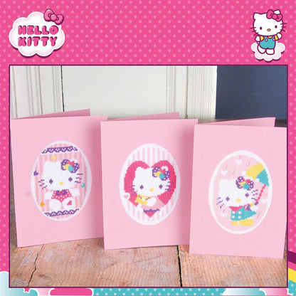 Kit de broderie pour cartes de vœux – Hello Kitty – Lot de 3 pièces PN-0174595