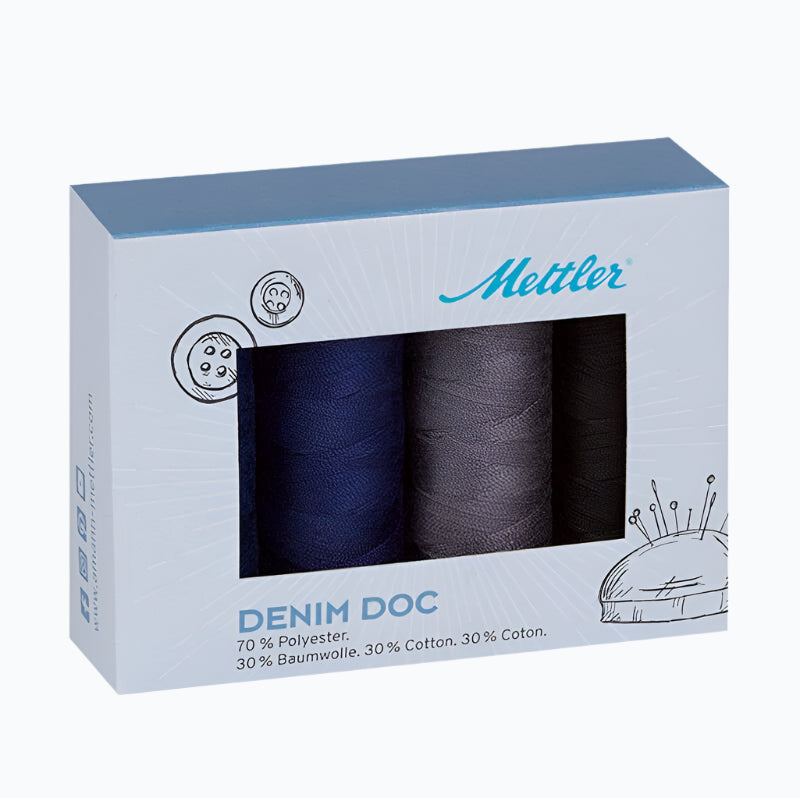 Denim Doc Thread Sewing thread - DENIM DOC Dark - Set of 4 Spools – Craftful Things