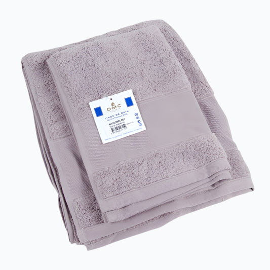 Set of Bath Towels with Embroidery Strip - Bauxite