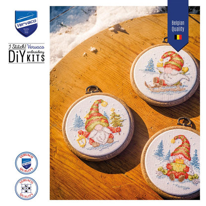 Embroidery Kit - Miniature Kit Gnomes - Set of 3