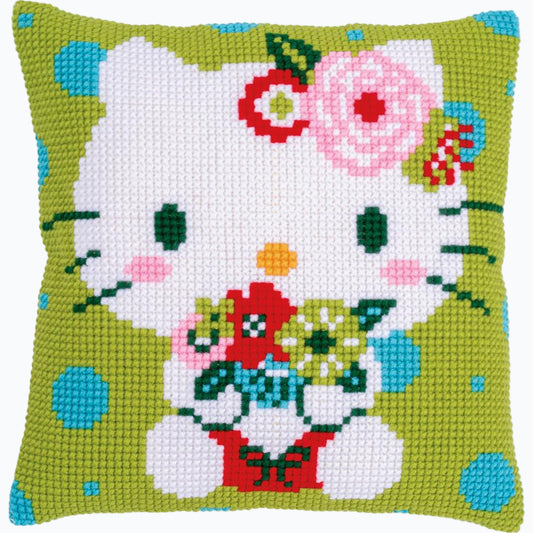Kussen Borduurpakket - Hello Kitty Green Floral PN-0205073