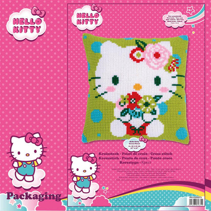 Kussen Borduurpakket - Hello Kitty Green Floral PN-0205073