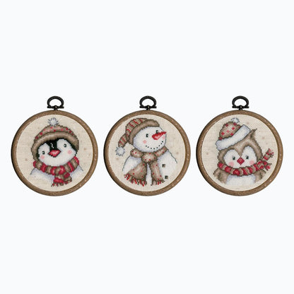 Borduurpakket - Miniatuur Kit Winterfiguurtjes - Set Van 3
