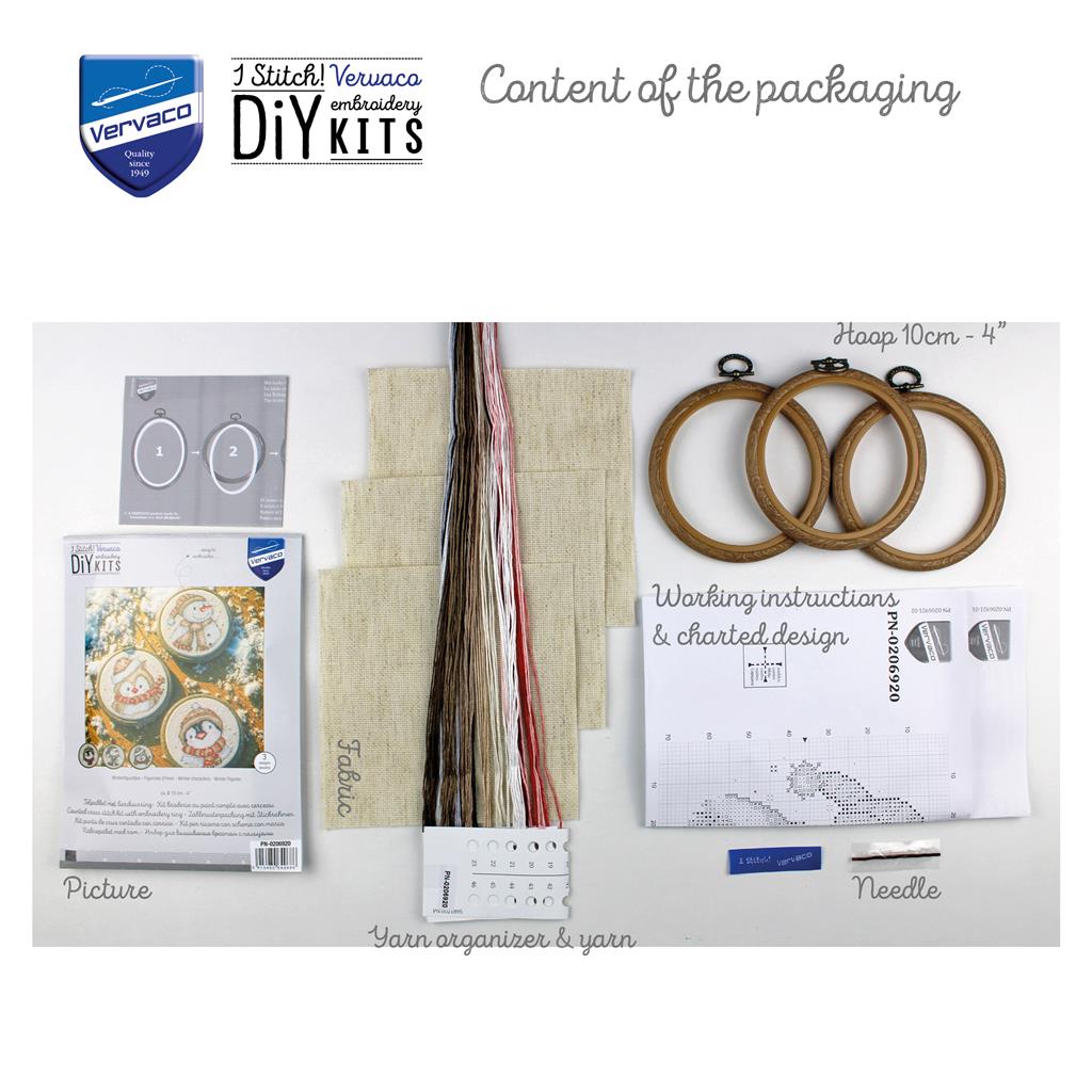 Borduurpakket - Miniatuur Kit Winterfiguurtjes - Set Van 3