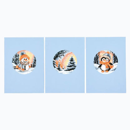 Wenskaart Borduurpakket - Winter - Set Van 3