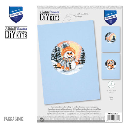 Wenskaart Borduurpakket - Winter - Set Van 3