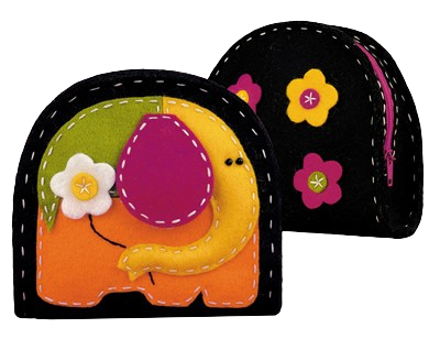 DIY Felt Kit - Cosmetic Bag Elephant