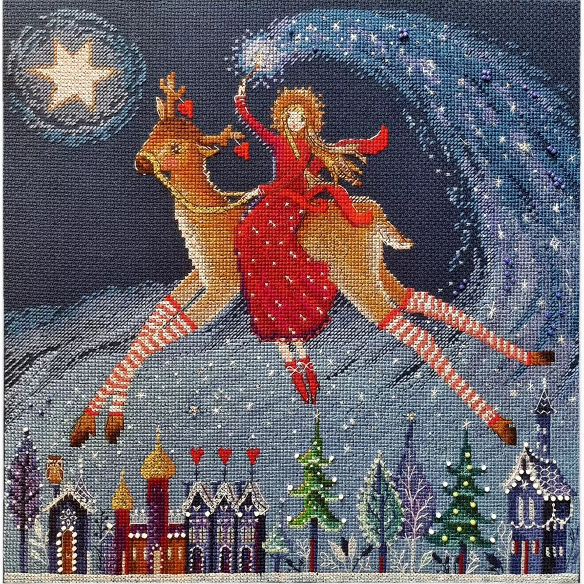 Kruissteek Borduurpakket Met Kralen - Starry Blizzard M1005