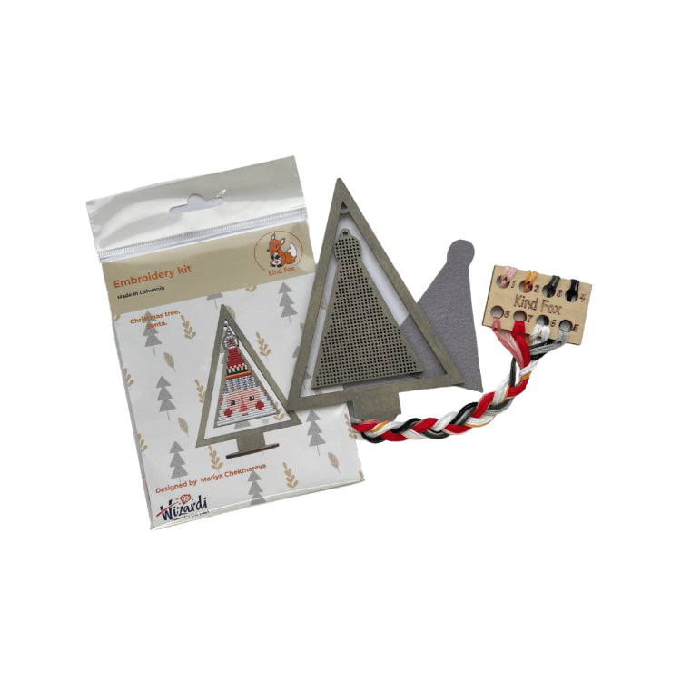 Embroidery kit Christmas tree - Santa