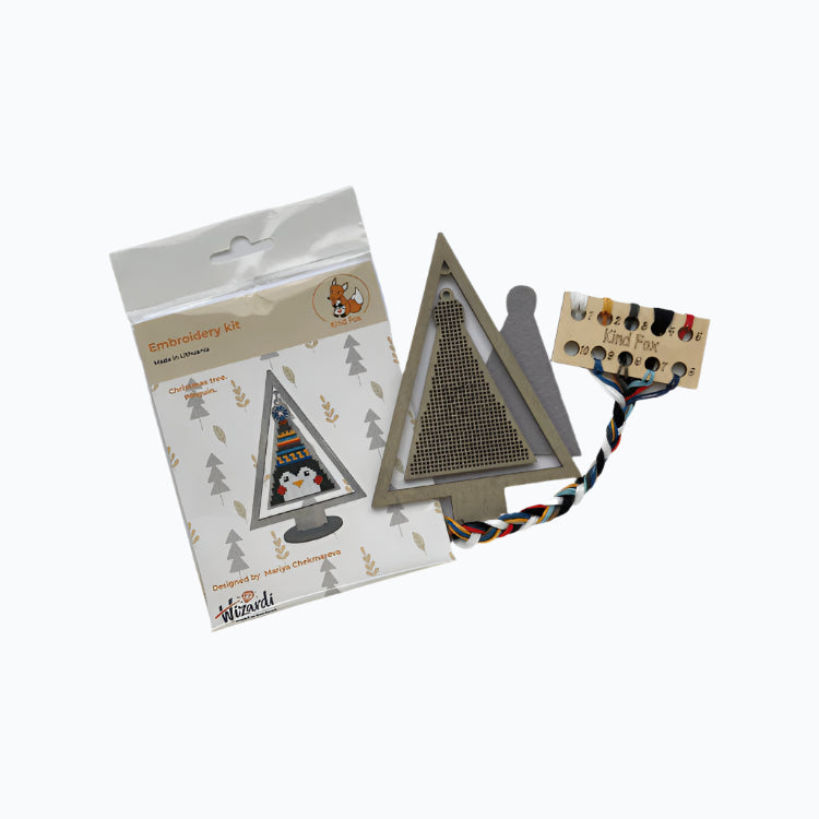 Embroidery kit Christmas tree - Penguin