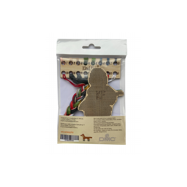 Embroidery Kit Christmas Tree Hanging - Girl With Bullfinch