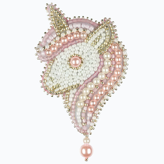 Bead Embroidery Kit - Brooch - Pink Unicorn KL10-007
