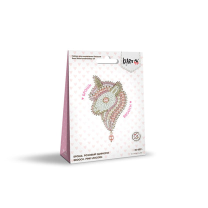 Kit de broderie de perles - Broche - Licorne rose KL10-007