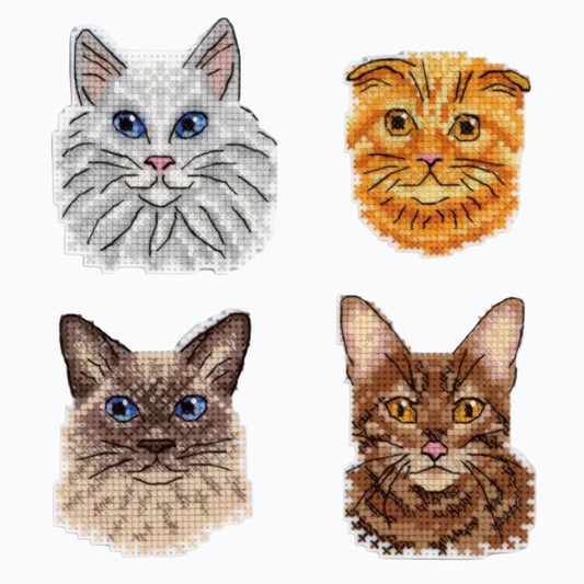 Embroidery Kit Magnets - Cats SR-824