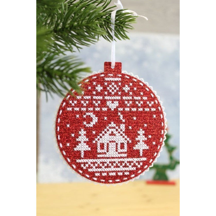Embroidery Kit Christmas Tree Ornament - House In The Forest ST-1021