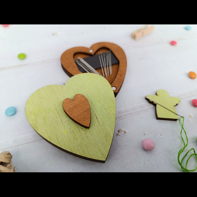 Magneet Naalddoosje - Green Heart